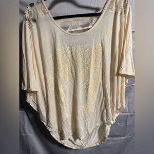Free People Cream Lace Blouse